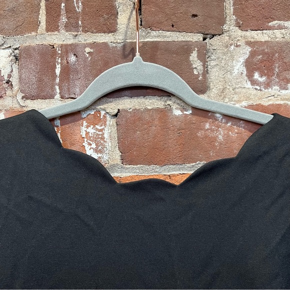 Grace Karin Black Scalloped Neck/Waistline Midi Pencil Dress-2XL-NWT - Picture 6 of 10